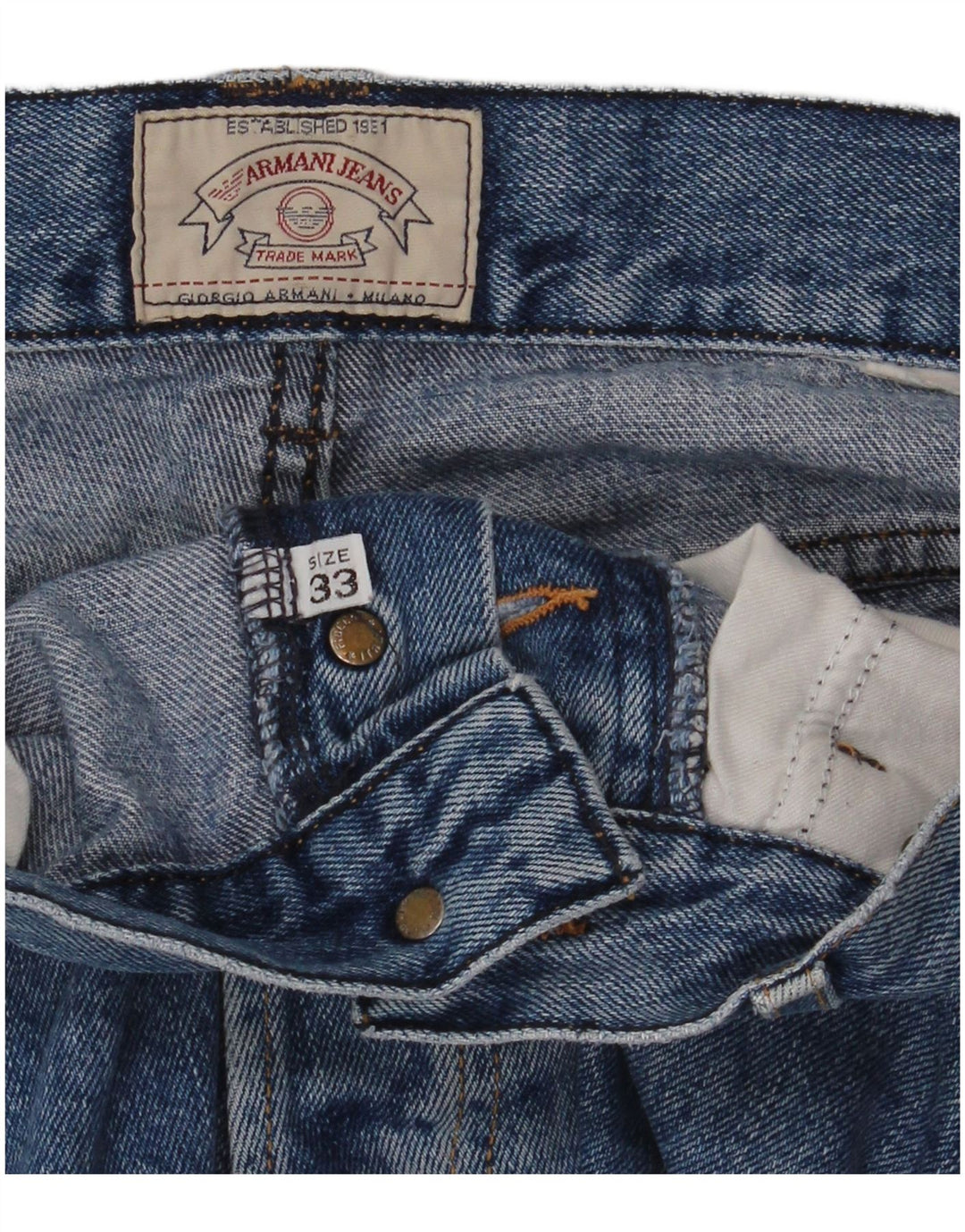 Armani Straight Jeans til mænd W33 L34 Blå