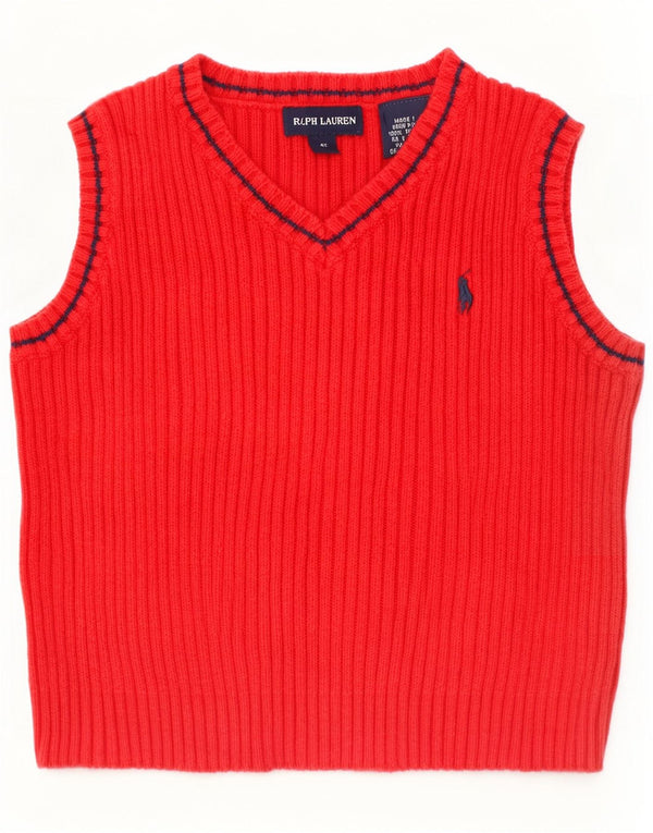 Ralph Lauren Boys Vest Tank Top 3-4 År Rød Bomuld