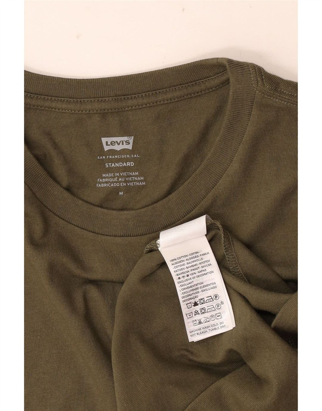 Levi's Herre Standard T-Shirt Top Medium Khaki Bomuld