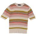 Marks & Spencer Dame Crop T-Shirt Top UK 10 Small Multicolored Striped