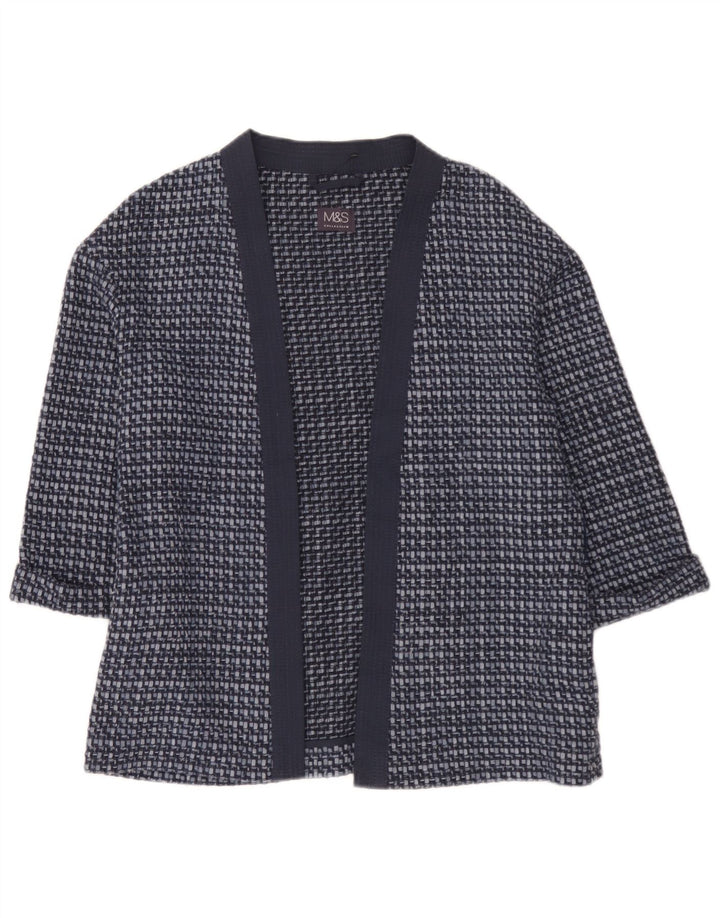Marks & Spencer dame cardigantrøje med 3/4 ærmer UK 10 Small Blue