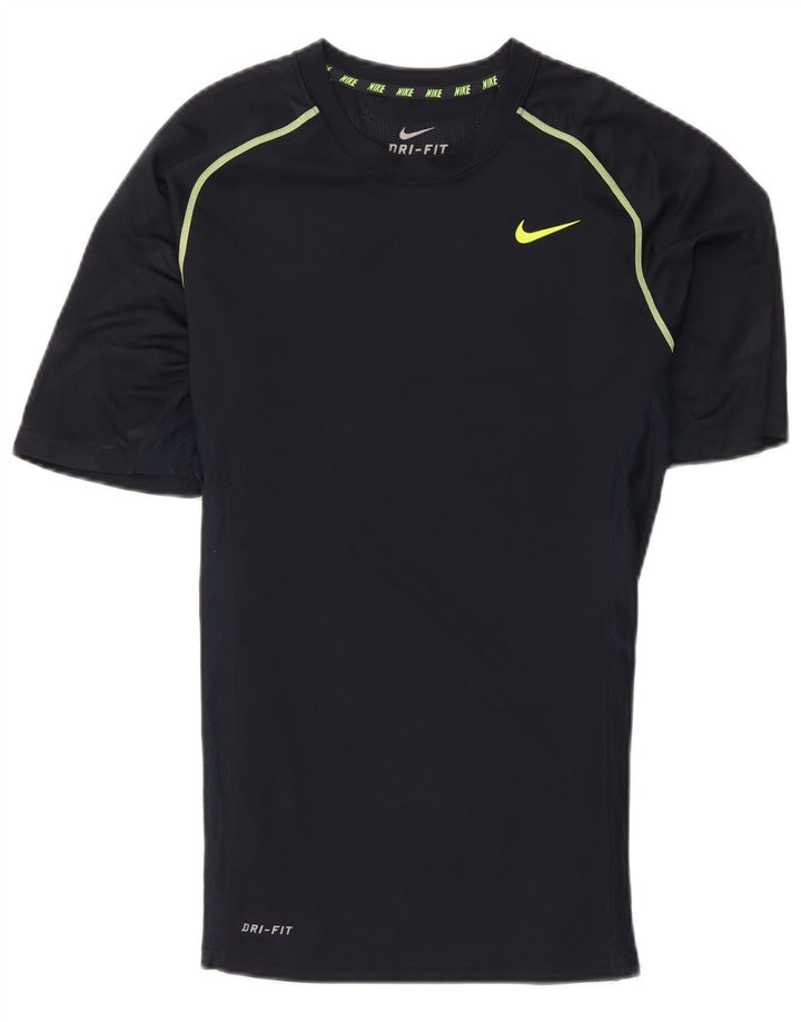 Nike herre Dri Fit T-shirt top lille marineblå polyester