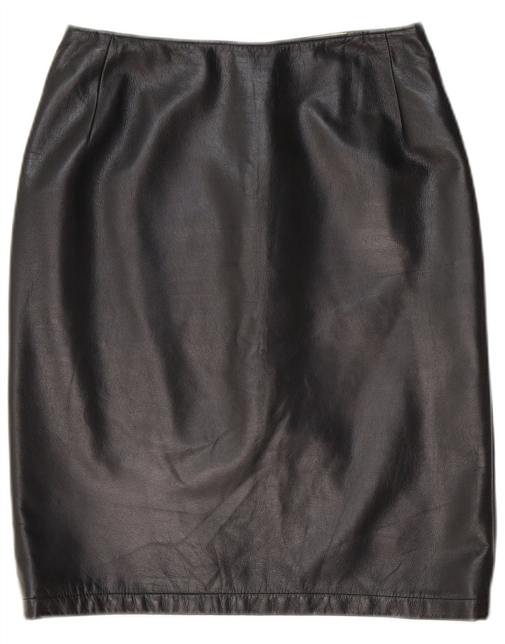 Gai Mattiolo Dame Læder Nederdel W28 Medium Sort