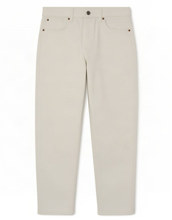 Marks & Spencer Womens Crop Tapered Jeans UK 12 Medium W30 L25 White Bomuld