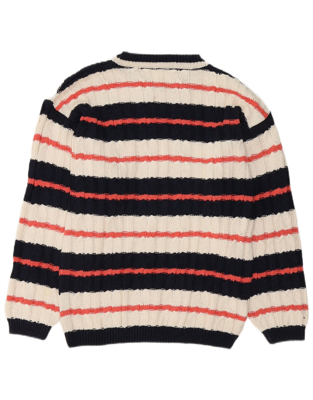 Vintage Herre Boat Neck Jumper Sweater Medium Flerfarvet Stribet