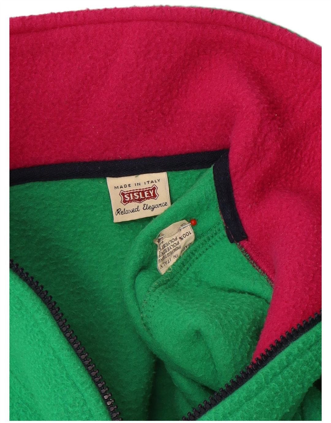 Sisley Herre lynlås hals Fleece Jumper Medium Grøn Polyester