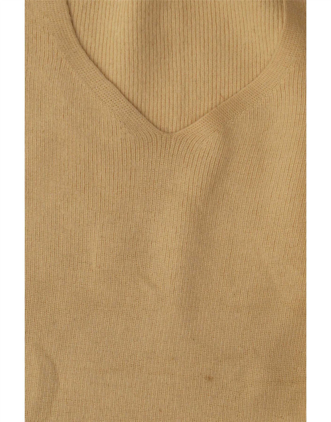 Zara Dame V-hals sweater UK 16 Stor Beige Uld