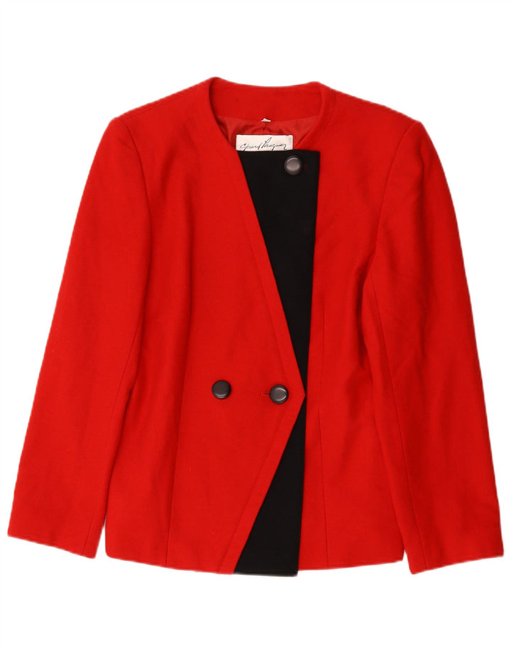 Gerard Pasquier Dame Blazer Jacket EU 40 Medium Red Colourblock