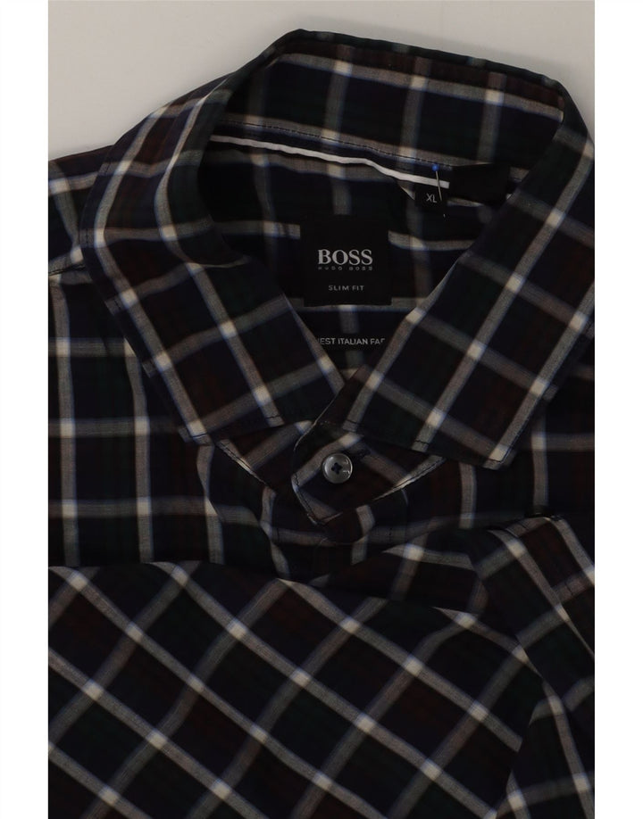 Hugo Boss herre Slim Fit skjorte XL flerfarvet ternet