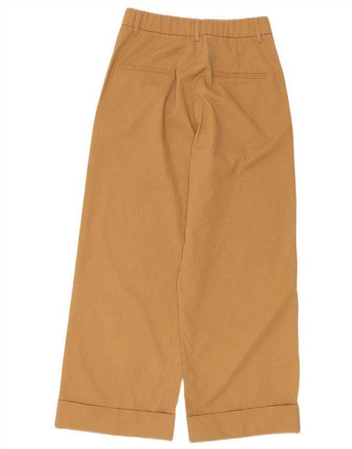 Zara Chinobukser med brede ben til kvinder Small W26 L26 Beige Polyester