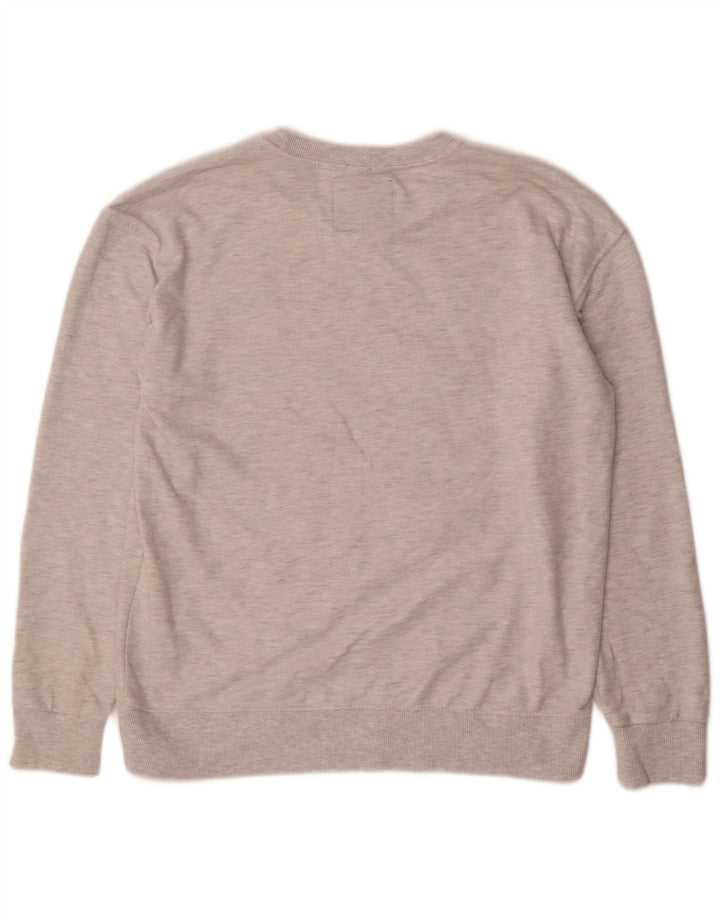 Superdry Graphic Sweatshirt Jumper UK 14 Medium Grey Flecked Bomuld