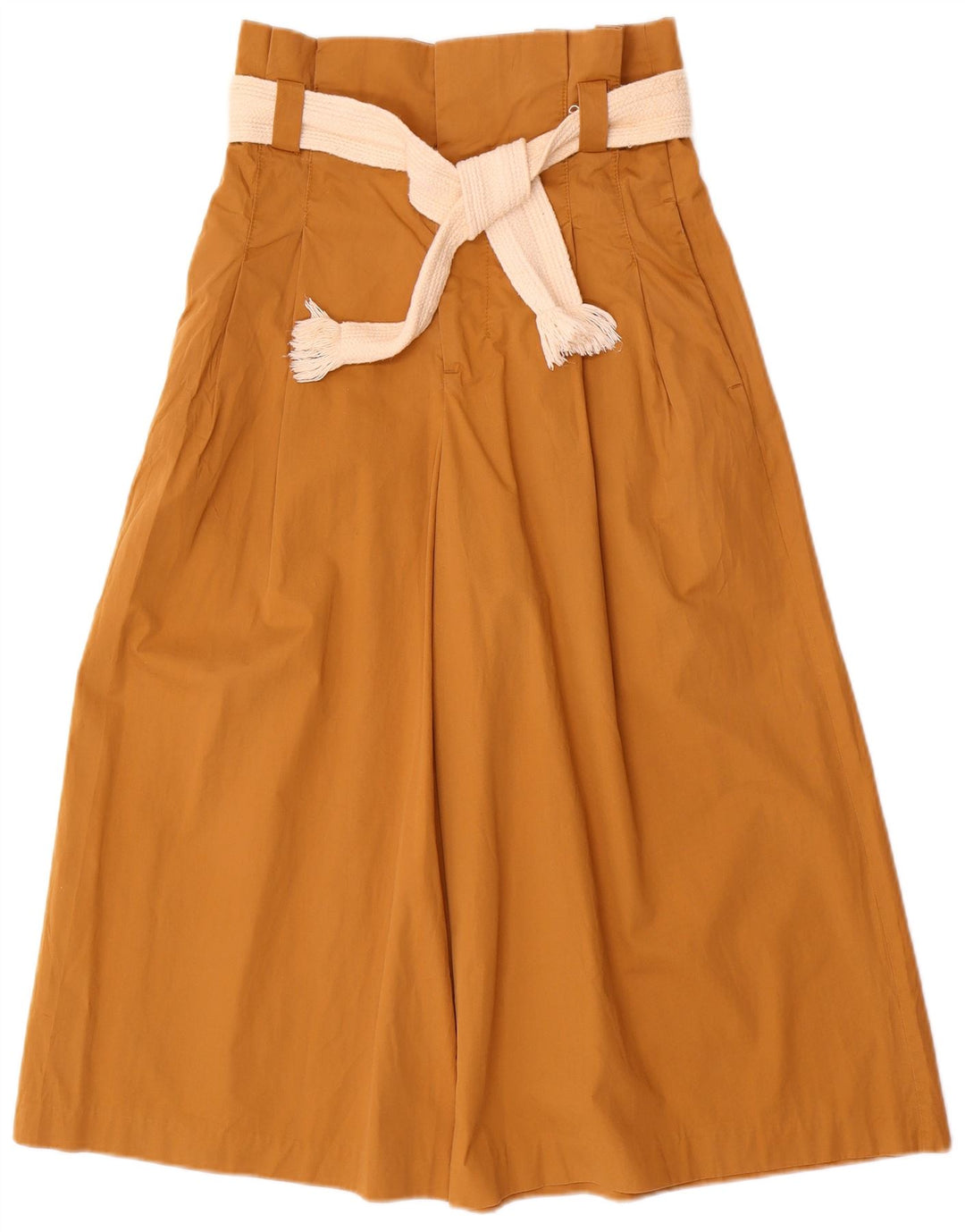 Zara Womens Cullotes Bukser Small W26 L20 Beige Bomuld