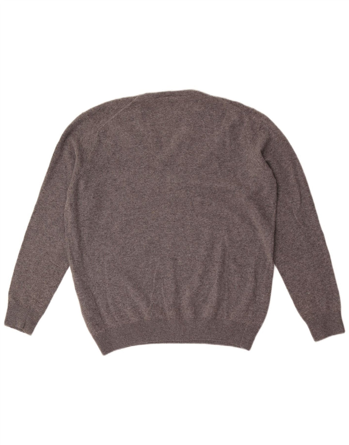 Lacoste Herre V-hals sweater Størrelse 6 XL Grå Flecked Wool