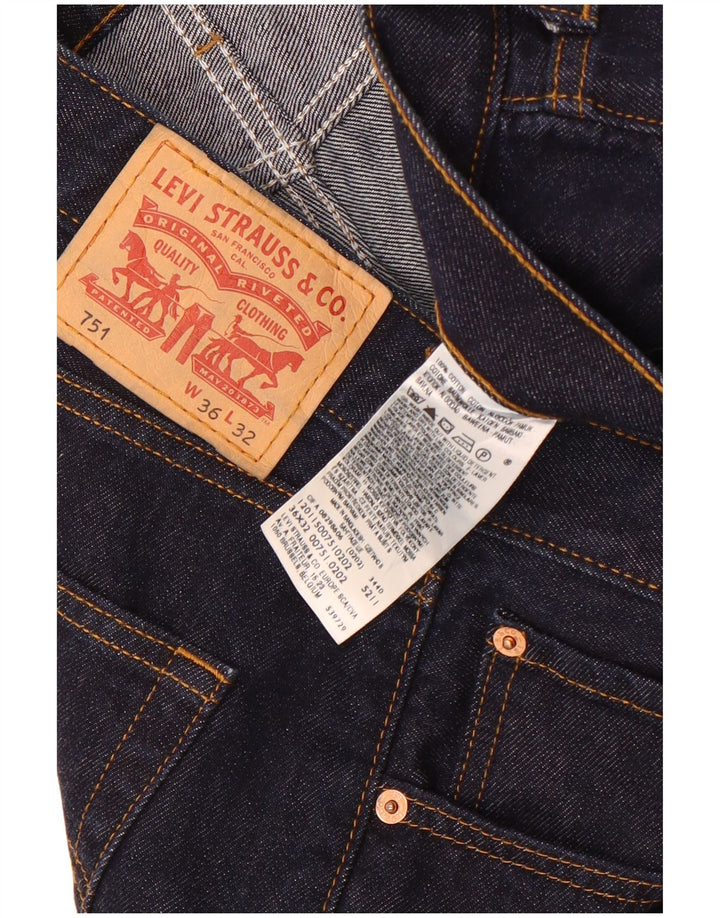 Levi's Herre 751 Cropped Jeans W36 L26 Marineblå Bomuld