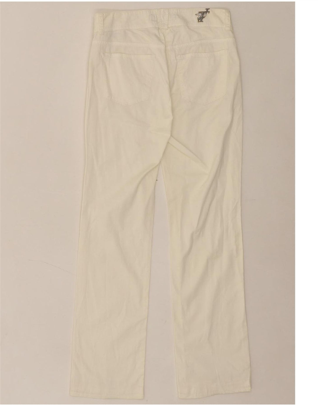 TRUSSARDI Womens Straight Casual Trousers W26 L28 White Vintage Trussardi and Second-Hand Trussardi from Messina Hembry 