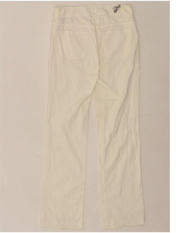 TRUSSARDI Womens Straight Casual Trousers W26 L28 White Vintage Trussardi and Second-Hand Trussardi from Messina Hembry 