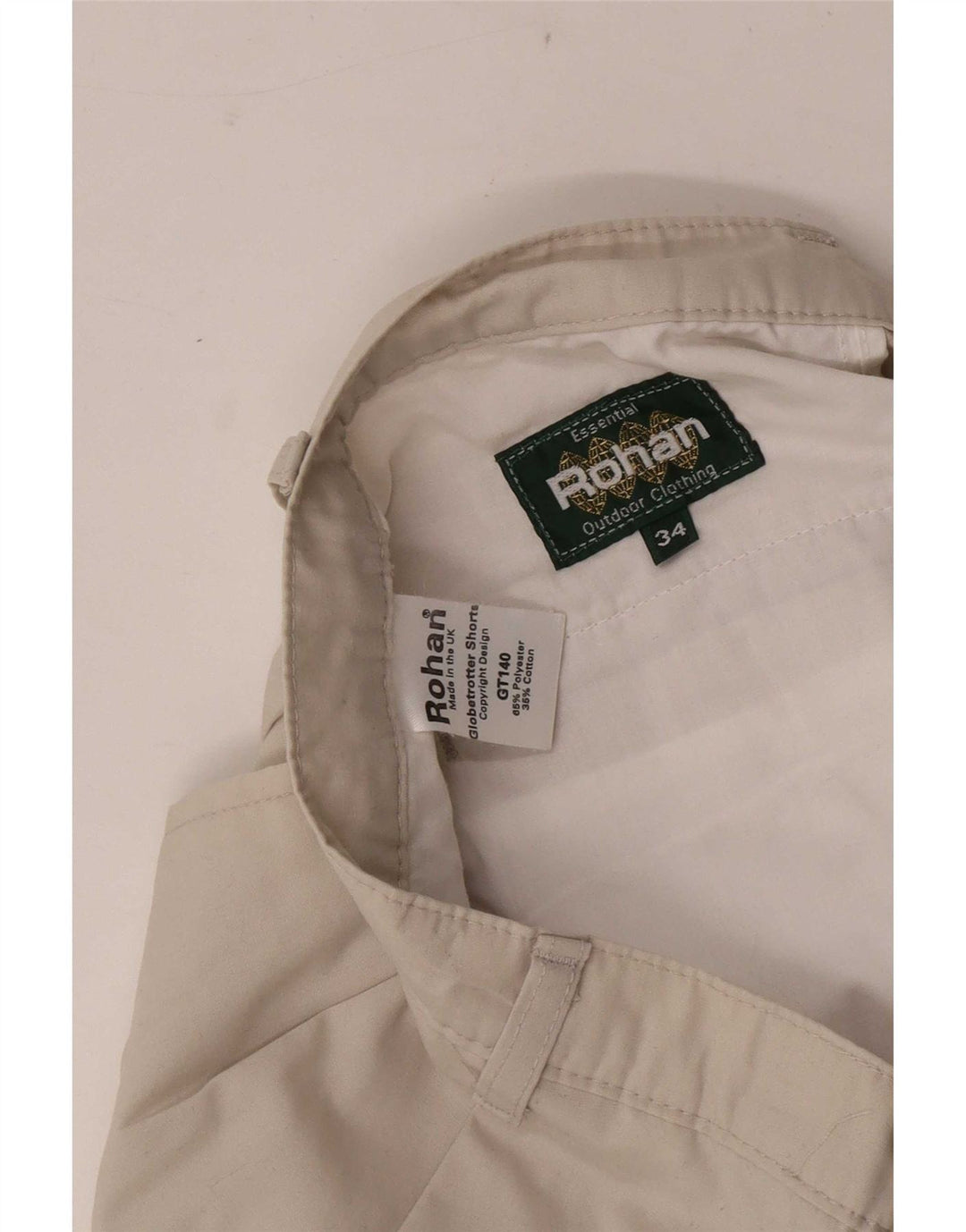Rohan Herre Pegged Chino Shorts W34 Large Beige Polyester