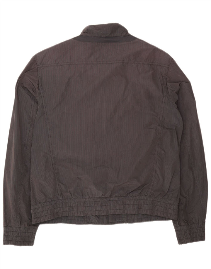 Geox Herre Respira Bomber Jacket UK 40 Large Grey Pinstripe Polyester