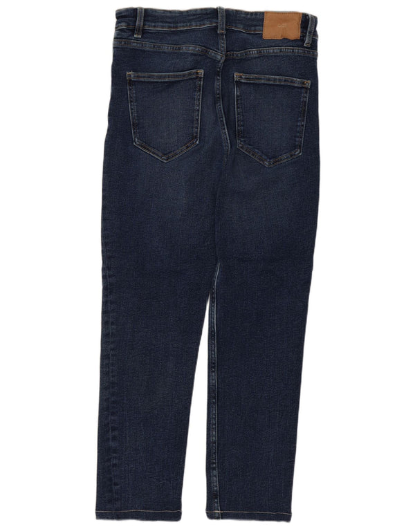 Zara Dame Højtalje Skinny Capri Jeans EU 40 Medium W30 L23 Blå
