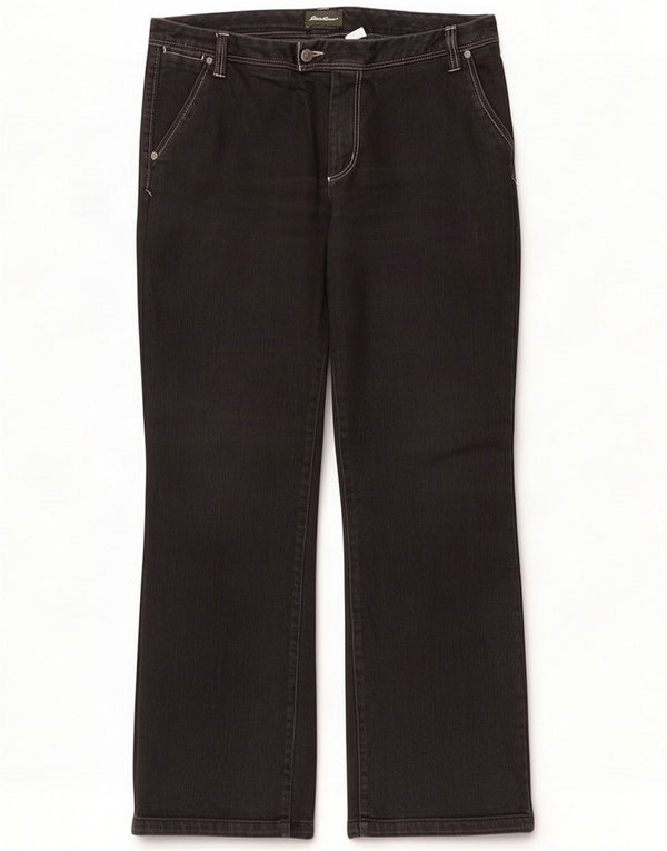 Eddie Bauer Petite Straight Jeans til kvinder US 12 Large W34 L29 Grey Cotton