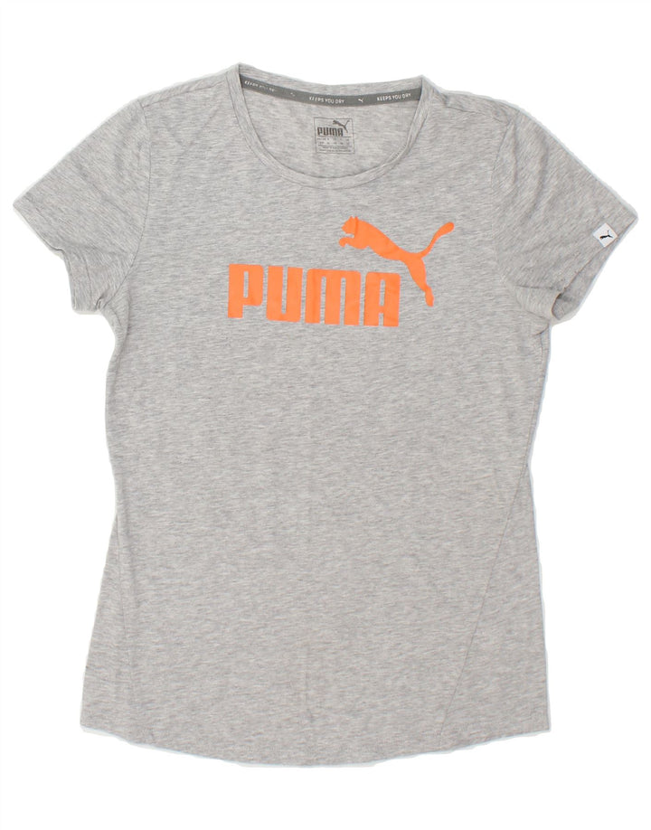PUMA Womens Graphic T-Shirt Top UK 10 Small Grey Vintage Puma and Second-Hand Puma from Messina Hembry 