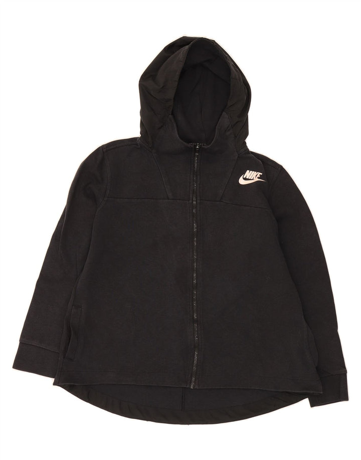 NIKE Womens Zip Hoodie Sweater UK 14 Medium Black Cotton Vintage Nike and Second-Hand Nike from Messina Hembry 