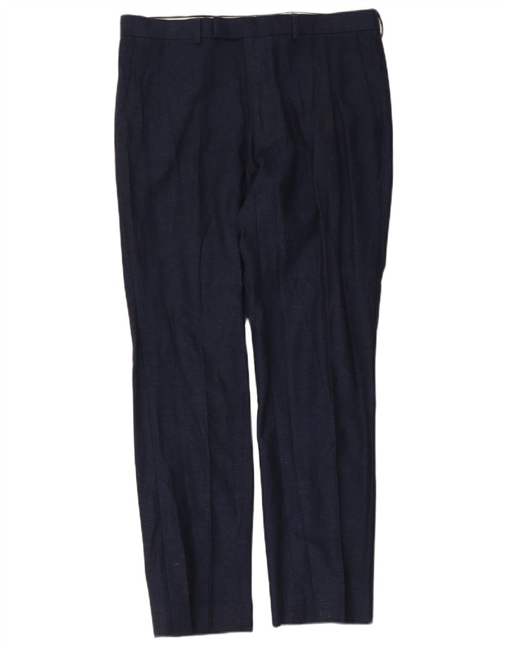 Marks & Spencer Herre Slim Suit Bukser W34 L31 Marineblå Bomuld