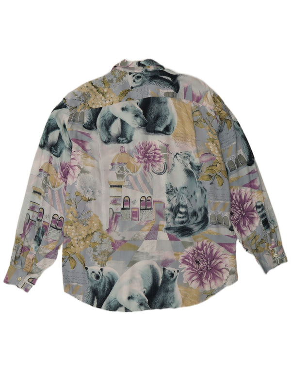 Vintage Herreskjorte Medium Flerfarvet Patchwork
