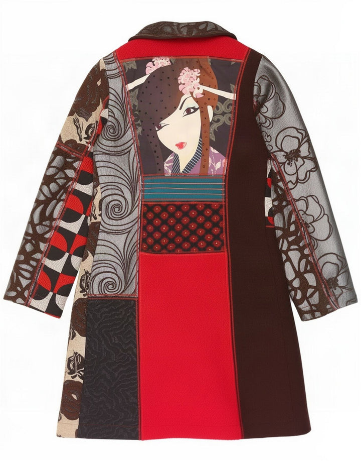 Desigual Dame Grafisk Overfrakke EU 40 Medium Flerfarvet Blomster