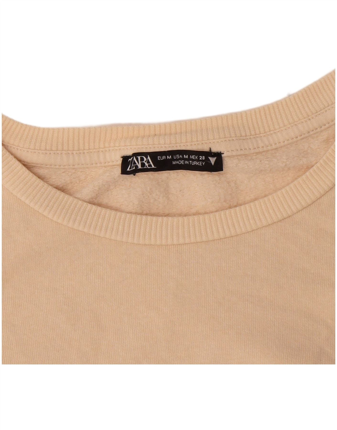 Zara Womens Crop Top Langærmet UK 14 Medium Beige