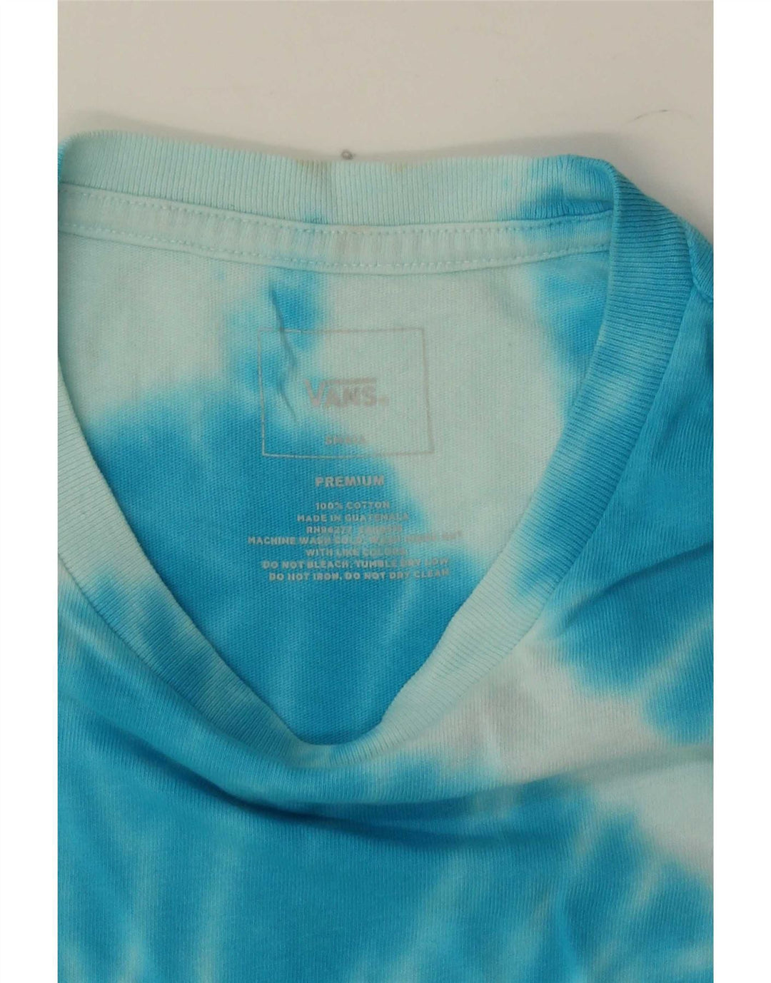 Vans Herre T-Shirt Top Lille Blå Tie Dye Bomuld