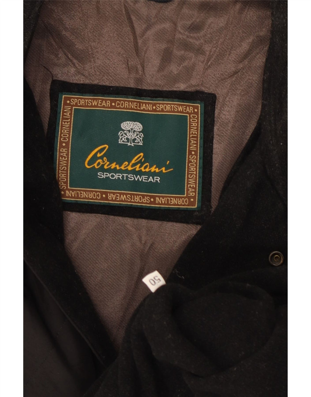 Corneliani Herre Quiltet Jakke IT 50 Stor Sort Klassisk