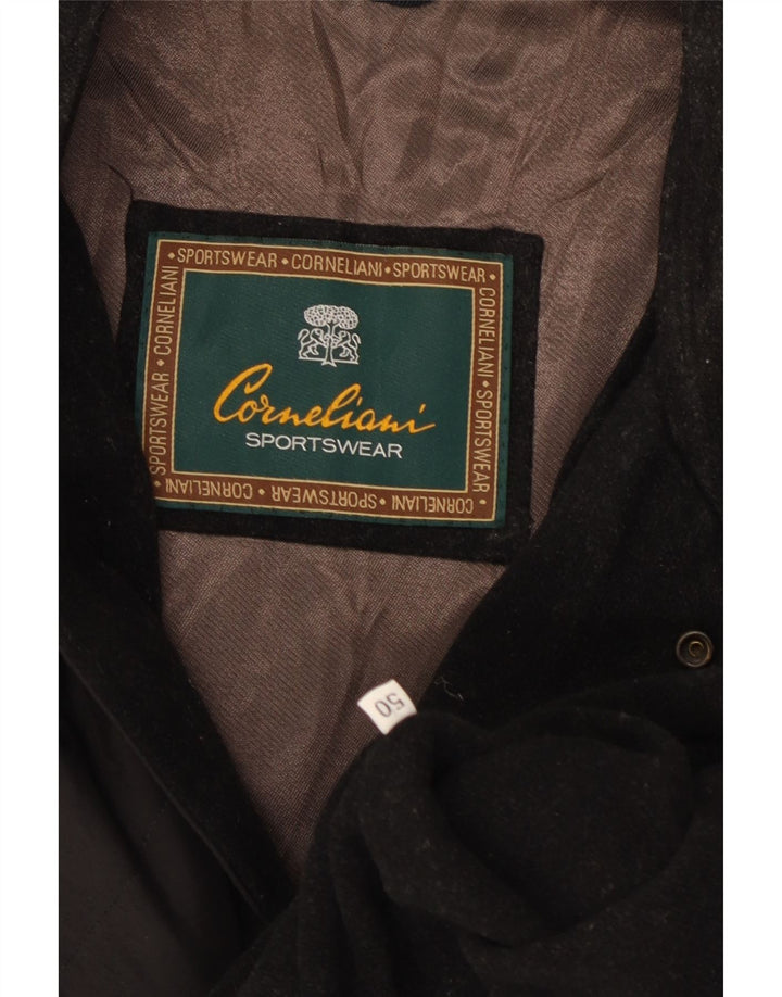 Corneliani Herre Quiltet Jakke IT 50 Stor Sort Klassisk