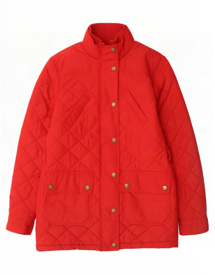 Ralph Lauren Quiltet overfrakke til kvinder UK 6 XS Rød Polyester