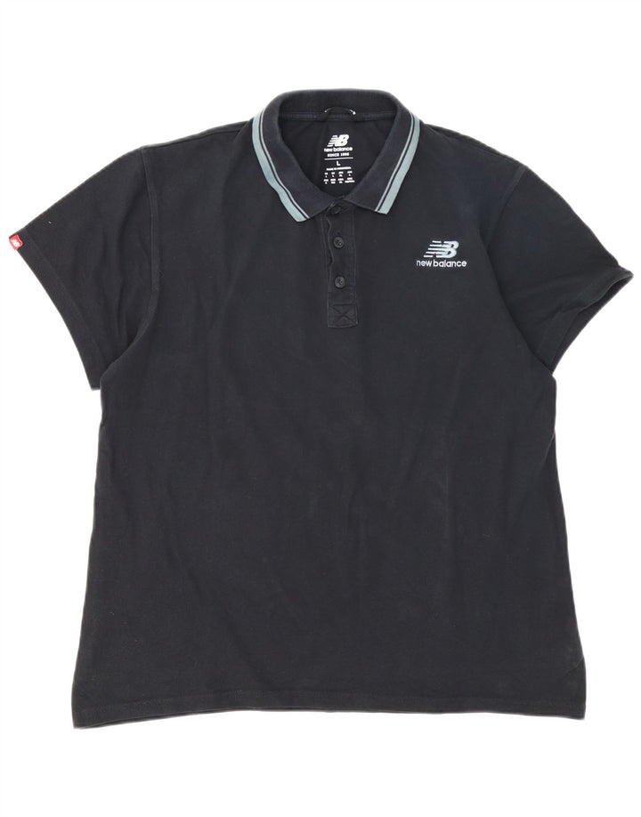 NEW BALANCE Poloskjorte til mænd Stor sort bomuld