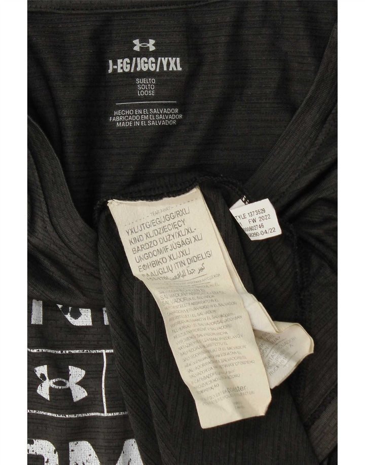 Under Armour Boys Grafisk T-Shirt Top 13-14 år XL Grå Flecked Polyester