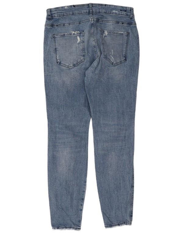 Zara Herre Distressed Slim Jeans EU 44 Large W34 L29 Blå