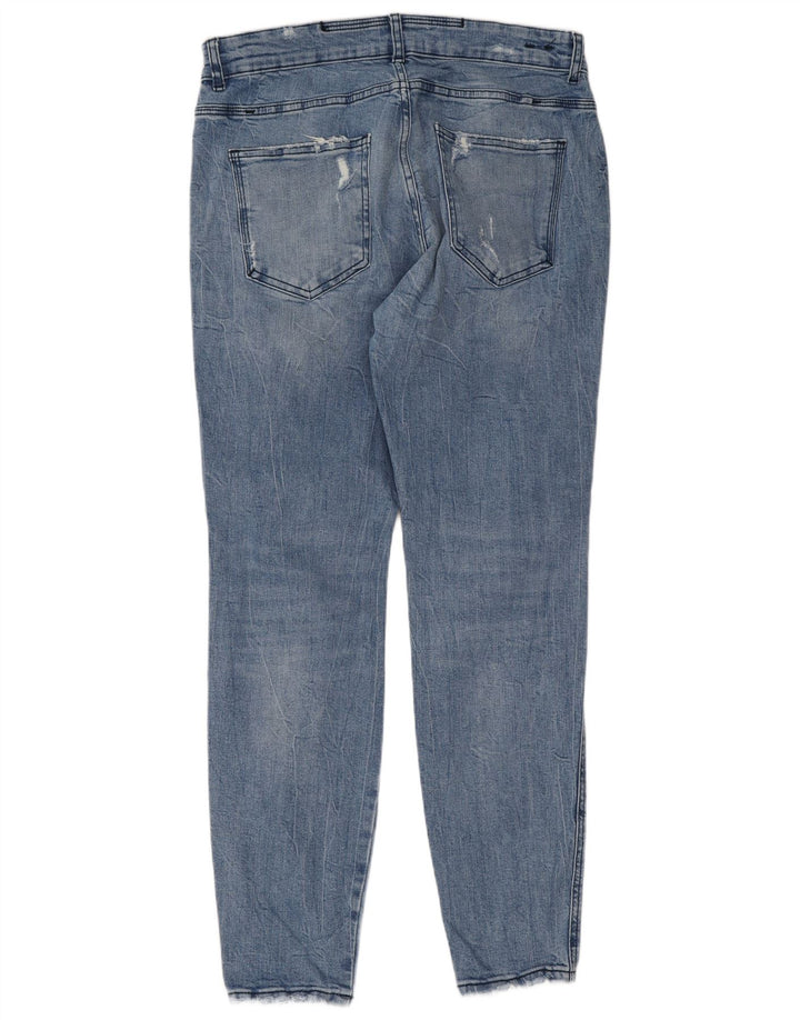 Zara Herre Distressed Slim Jeans EU 44 Large W34 L29 Blå