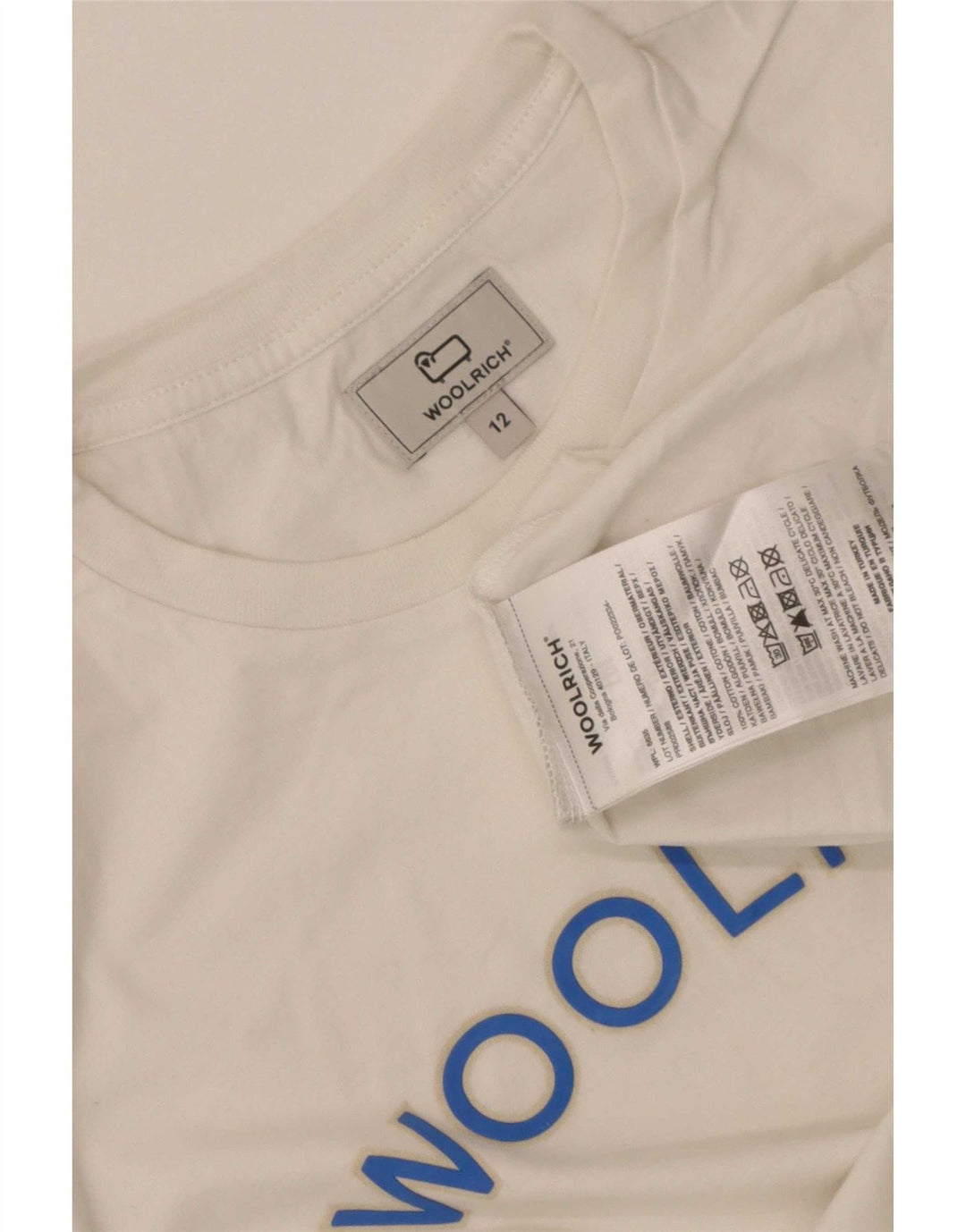 Woolrich Boys Grafisk T-Shirt Top 11-12 År Hvid Bomuld