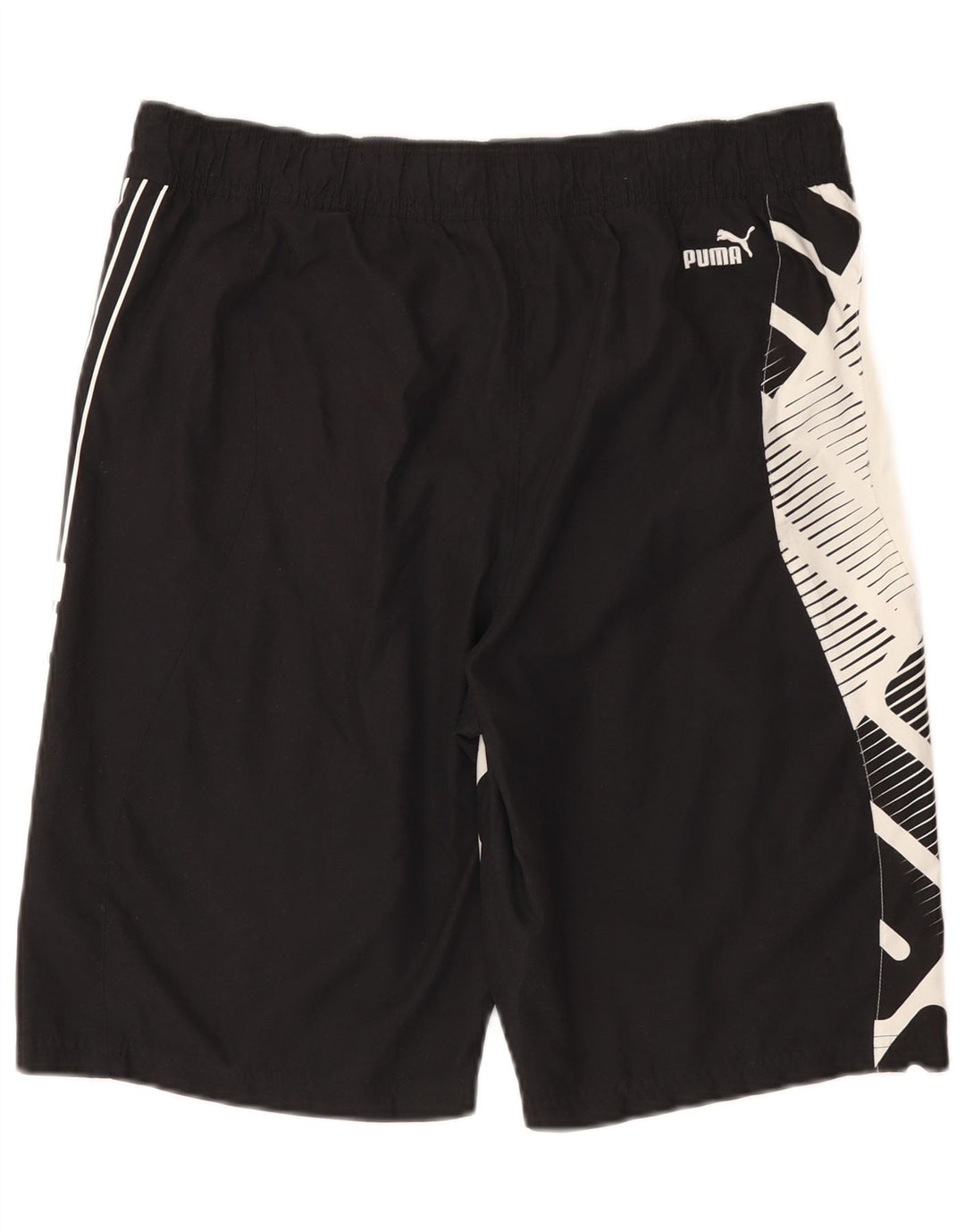Puma Herre grafiske svømmeshorts Medium Sort Colourblock Polyester