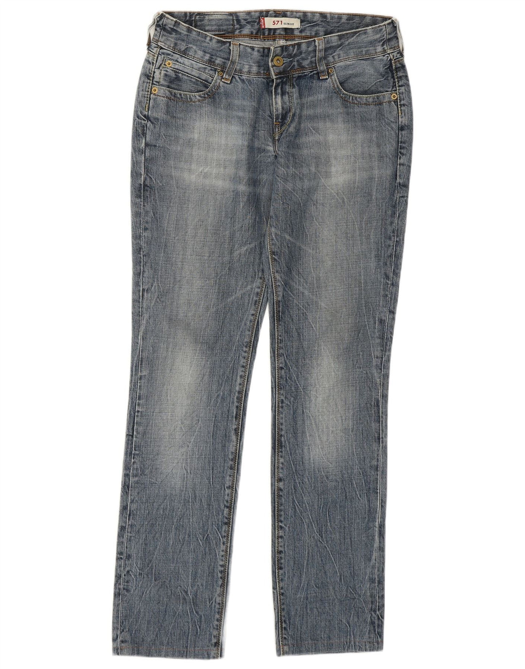 Levi's Dame 571 Slim Jeans W29 L30 Blå Bomuld