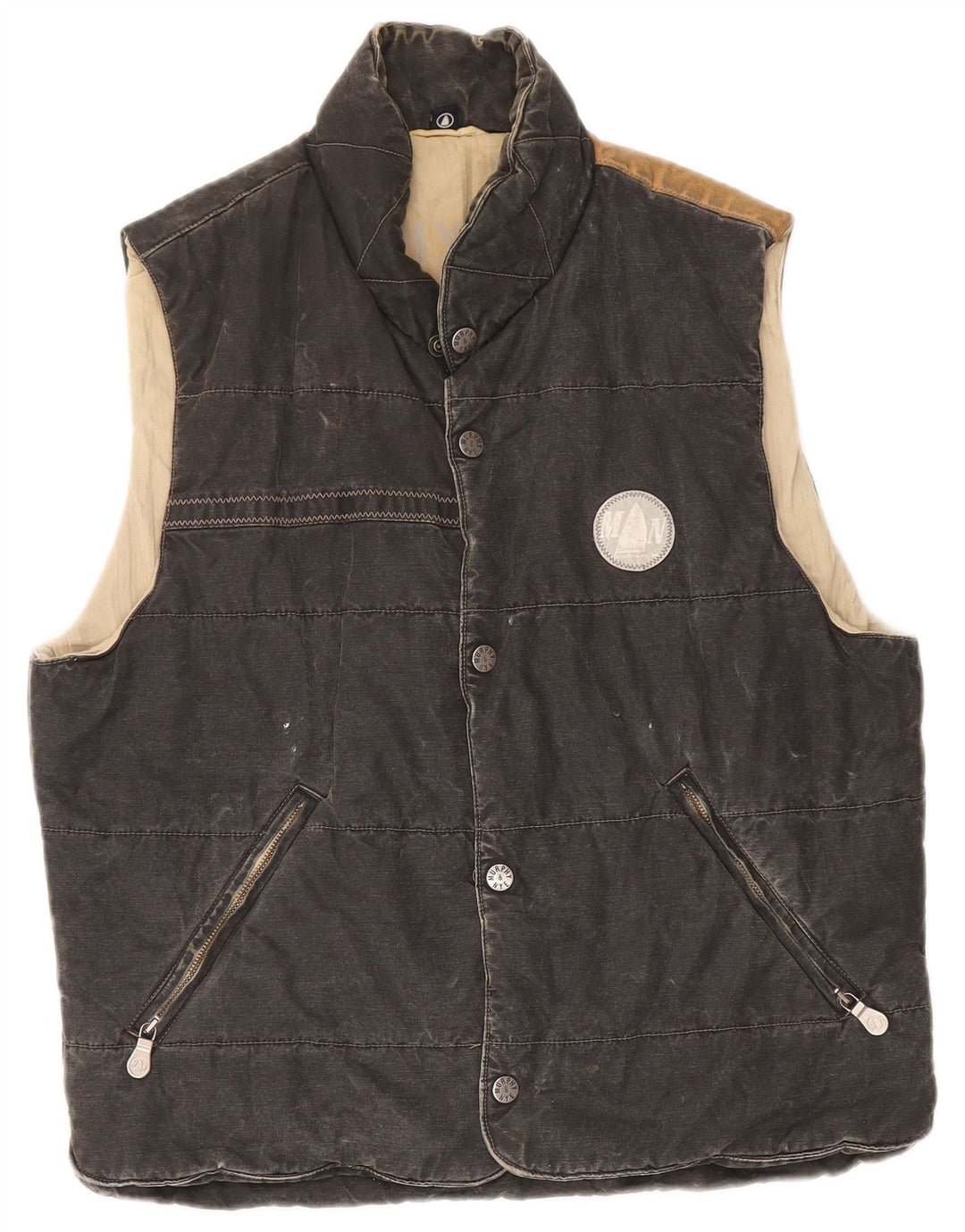 Murphy & Nye Herre Polstret Gilet UK 38 Medium Grey Bomuld