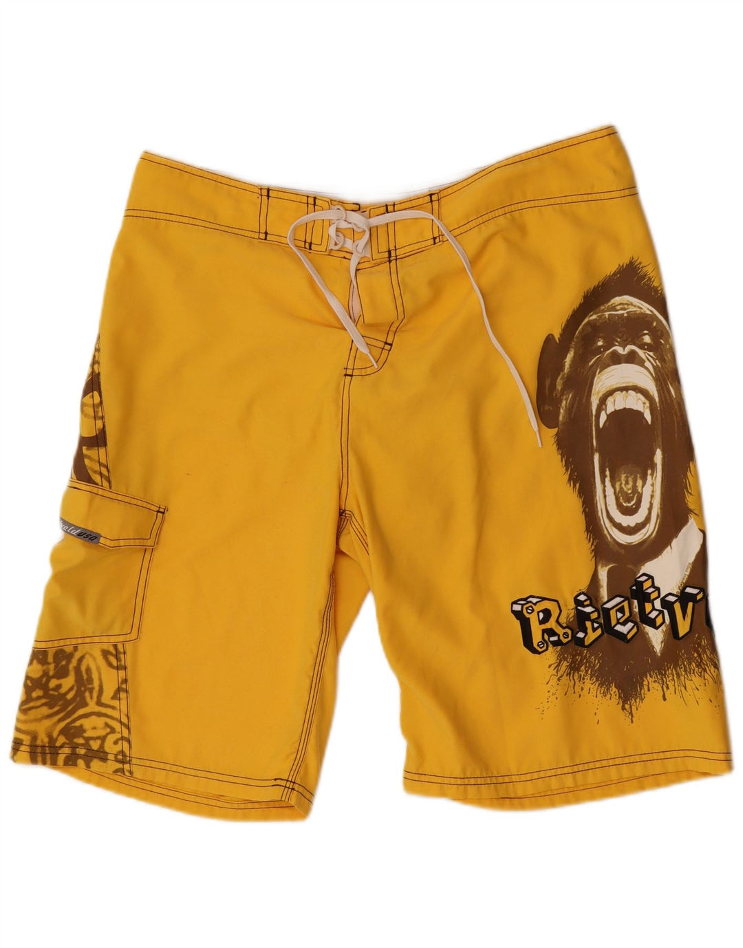 Rietveld Herre grafiske badeshorts store gule polyester