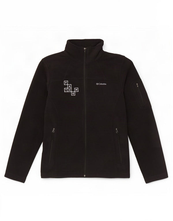 Columbia Dame grafisk fleecejakke UK 14 Medium Sort Polyester