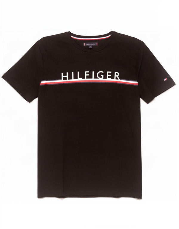 Tommy Hilfiger Herre Grafisk T-Shirt Top XL Sort Bomuld