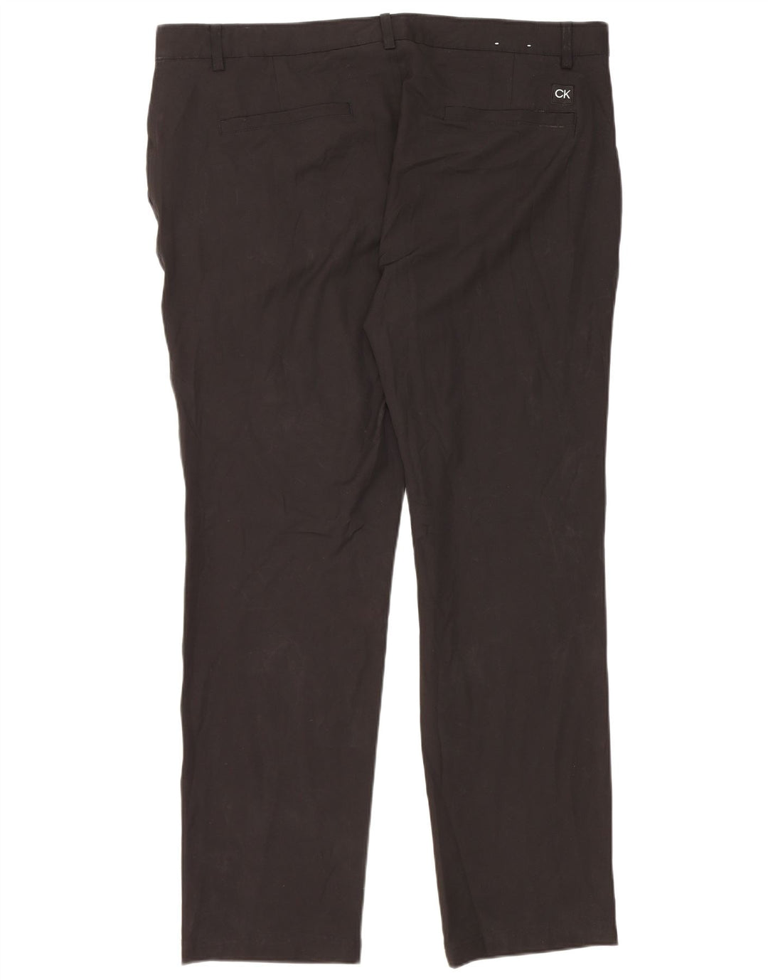 Calvin Klein Lige Chinobukser til mænd W42 L33 Sort polyester