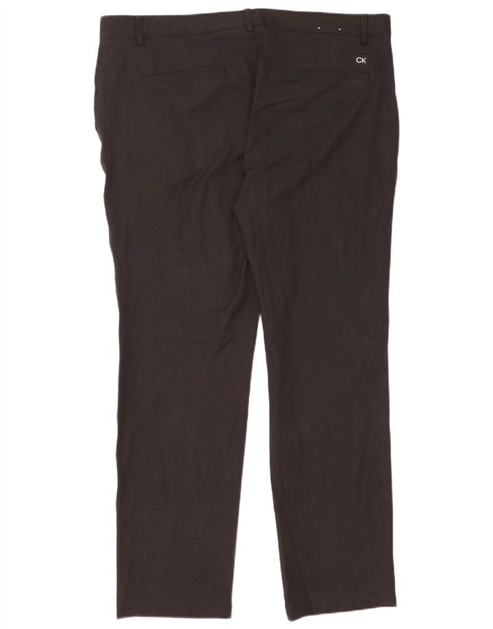 Calvin Klein Lige Chinobukser til mænd W42 L33 Sort polyester