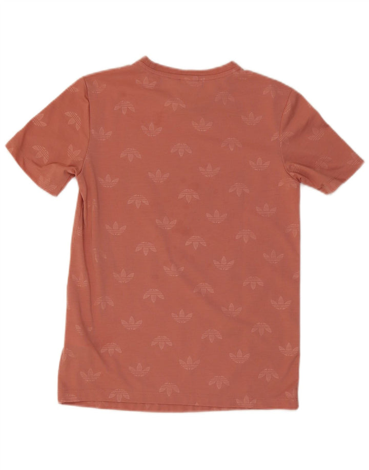 Adidas Dame Grafisk T-Shirt Top UK 8 Small Pink Polyester