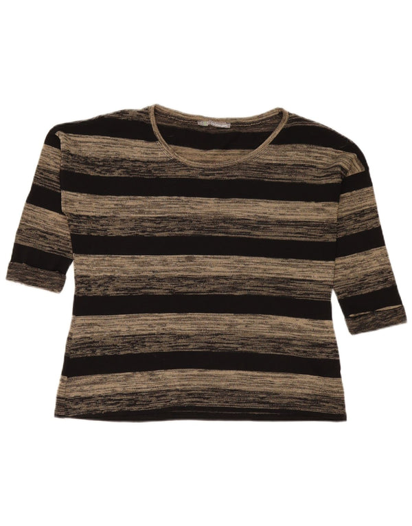 Marks & Spencer Dame Oversized Top 3/4 ærmer UK 10 Small Grå Stribet
