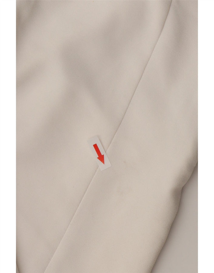 Zara Dame 3/4 ærmet åben blazerjakke UK 18 XL Hvid Acetat